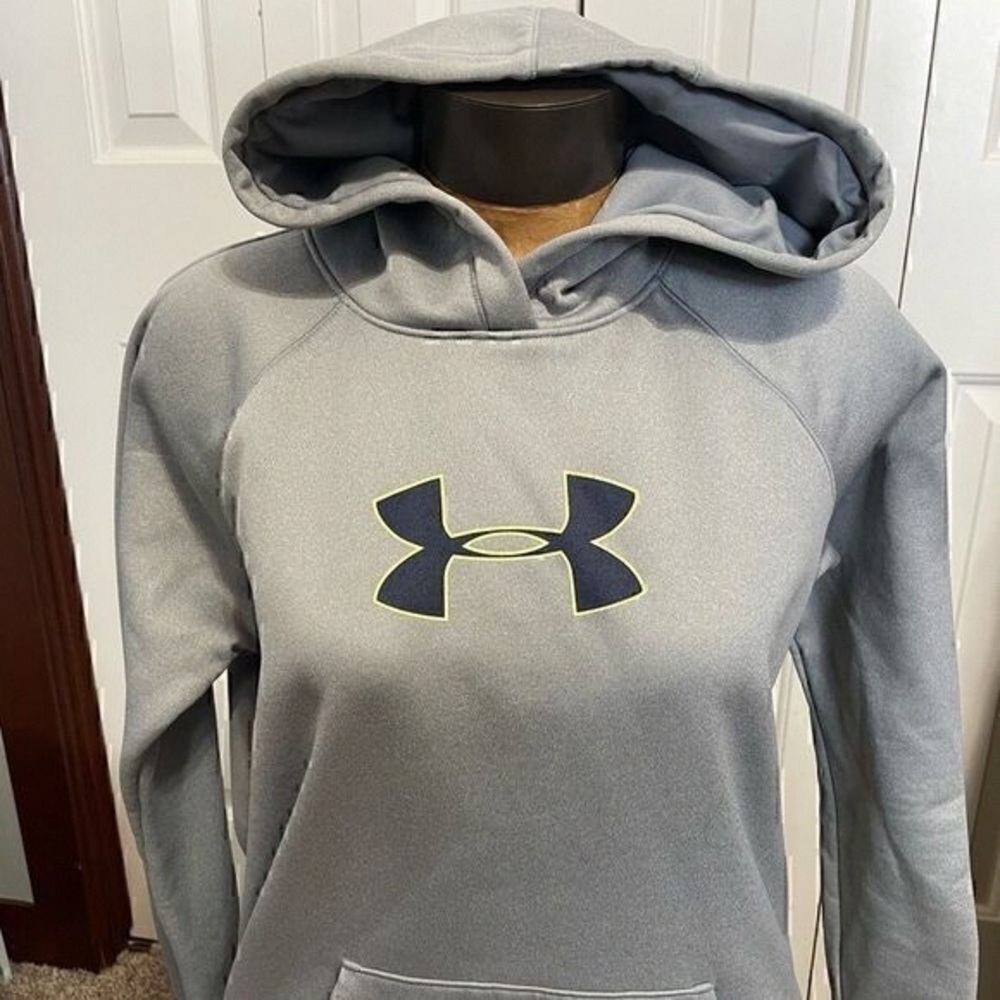 Under Armour Gray Hoodie with Neon Logo